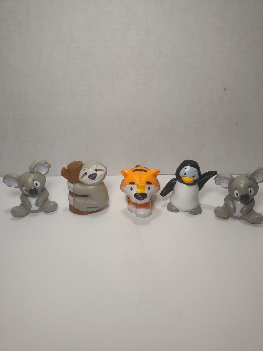Fisher Price Little People Animal Figures Lot of 5 - Koala Sloth Tiger Penguin